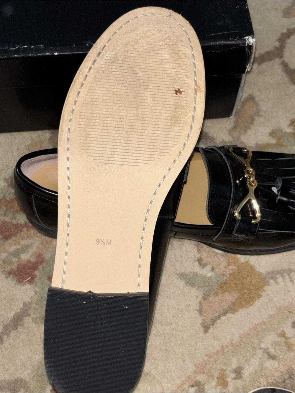 Talbots 9.5. Laura kiltie Black Leather Tassel Loafers for Women - Picture 3 of 5